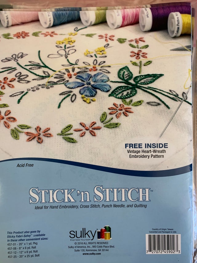 Stick and Stitch Embroidery Designs Snowflake Designs Stick N Stitch Hand  Embroidery Patterns 12 Designs Water Soluble Sulky 